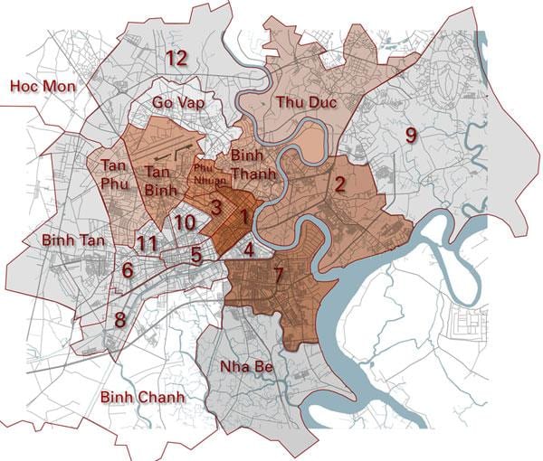 περιοχή χάρτη saigon