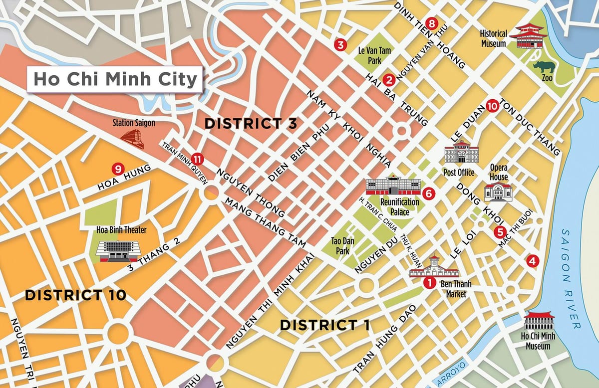χάρτης της περιοχής 1 saigon