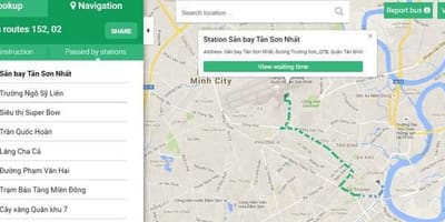Χάρτης της ho chi minh λεωφορείο 152 διαδρομή