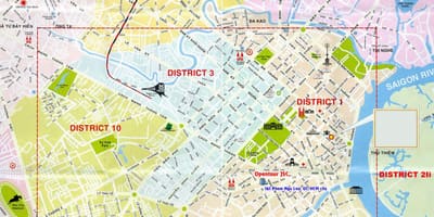 Τουριστικός χάρτης του χο τσι μινχ (πόλη) district 1